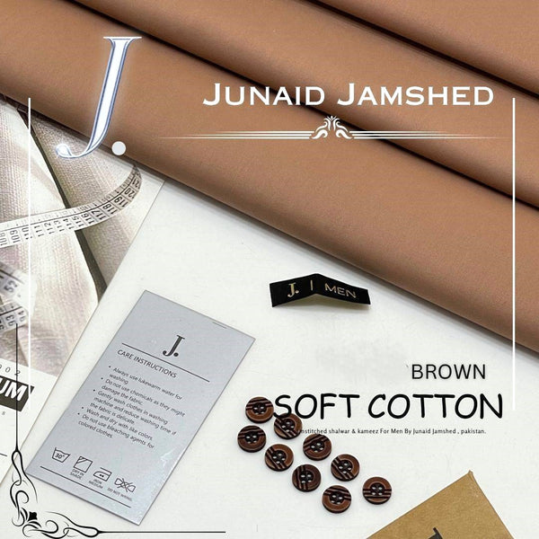 J. Unstitched Soft Cotton Shalwar & Kameez | New Chocolate Brown Color